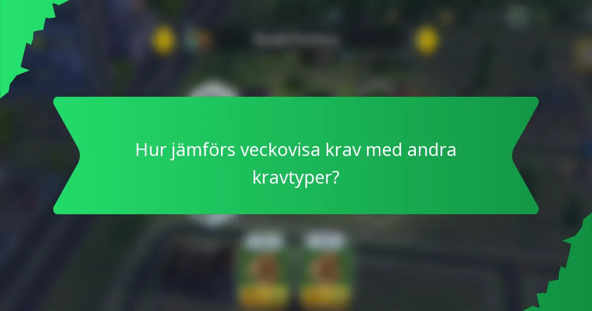 Hur jämförs veckovisa krav med andra kravtyper?