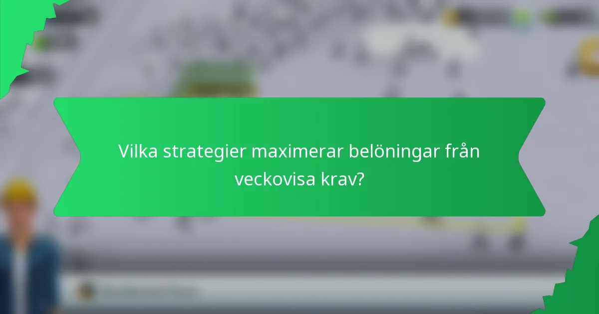 Vilka strategier maximerar belöningar från veckovisa krav?